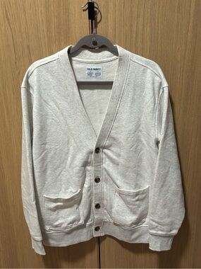 Men’s Old Navy Fleece Cardigan, Oatmeal, Size M - Like New !